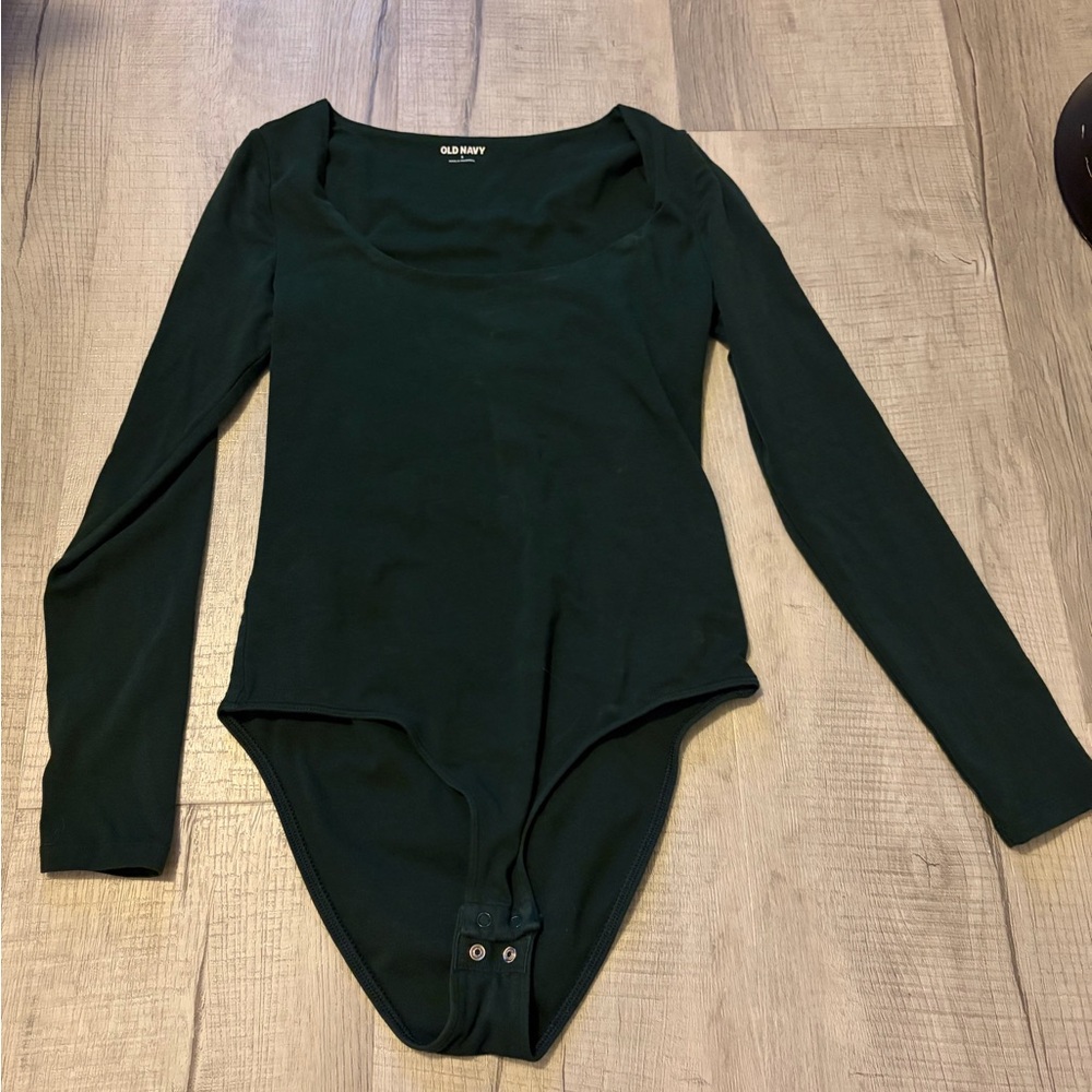 Old Navy Women's Forest Green Long Sleeve Bodysuit